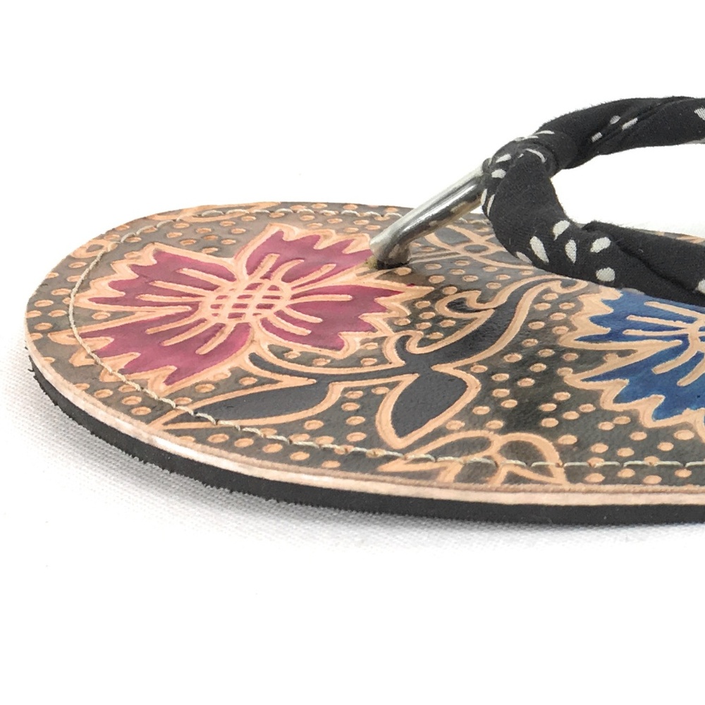 NEW - Leather Flip Flops Sandals - Picture 2 of 6